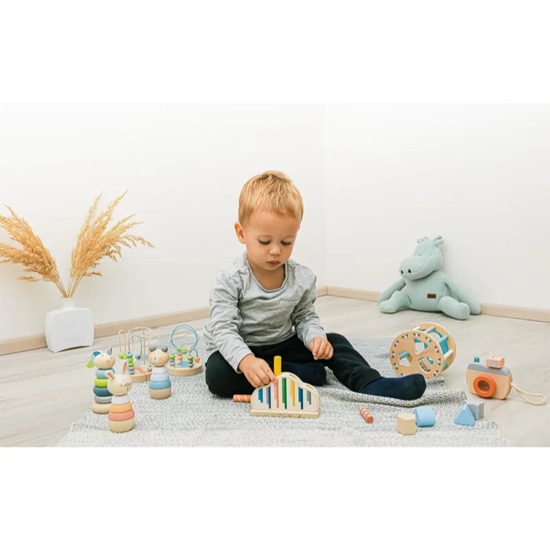 Zopa Wooden Rings Toy animal животно за подреждане от дърво Bear 1 бр.