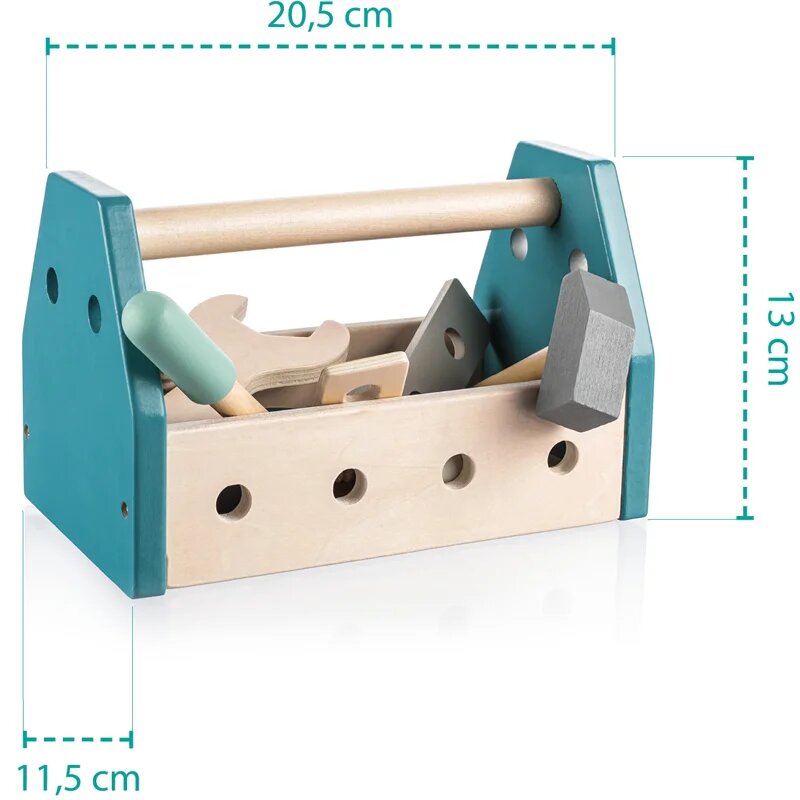 Zopa Wooden Tool Box комплект инструменти Blue 14 бр.