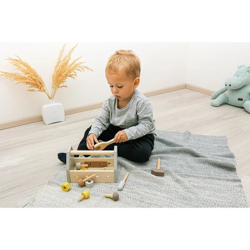 Zopa Wooden Tool Box комплект инструменти Blue 14 бр.